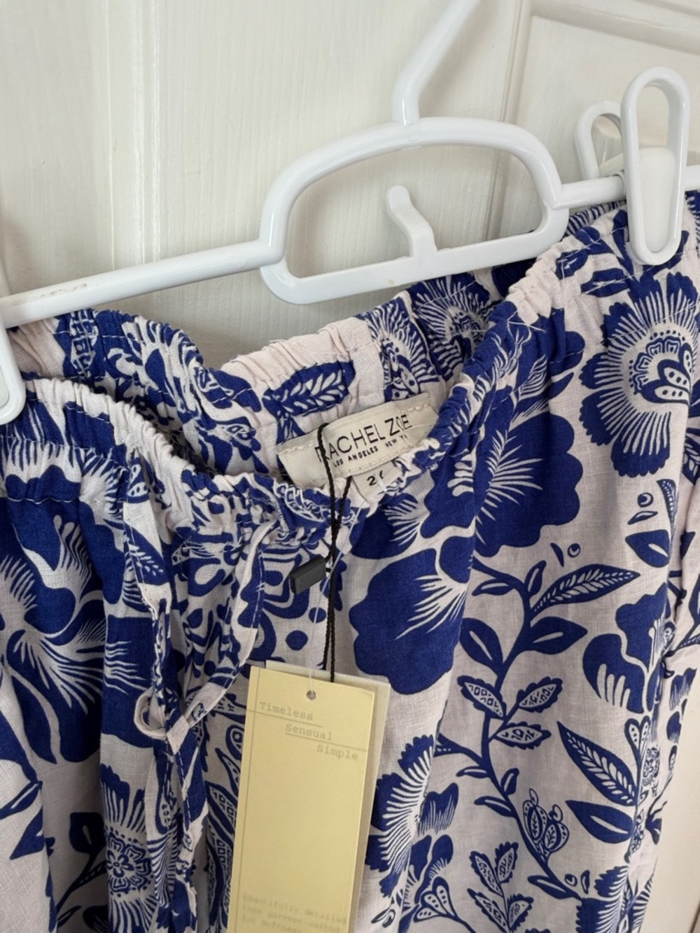 RACHEL ZOE 2 Piece Blue Floral  Pants and Tank Top Set Size 2X - Picture 11 of 12